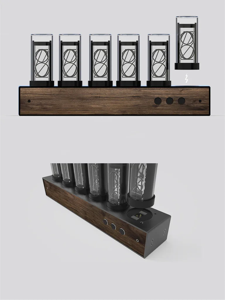 Table Desk Decor Tube Nixie Clock Creative Steampunk Modern Electronic Glow Nixie Tube Clock digital clock digital desk clock digital table clock mini desk clock retro desk clock nixie tube clock