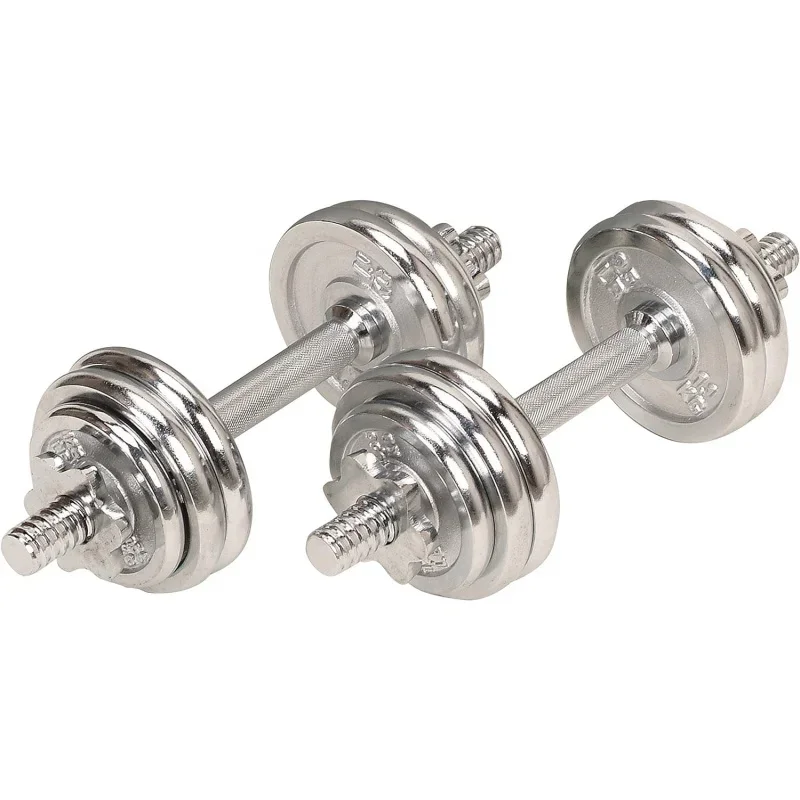Sunny Health & Fitness 33lb Chrome Dumbbell Set w/ Carry Case-NO. 014