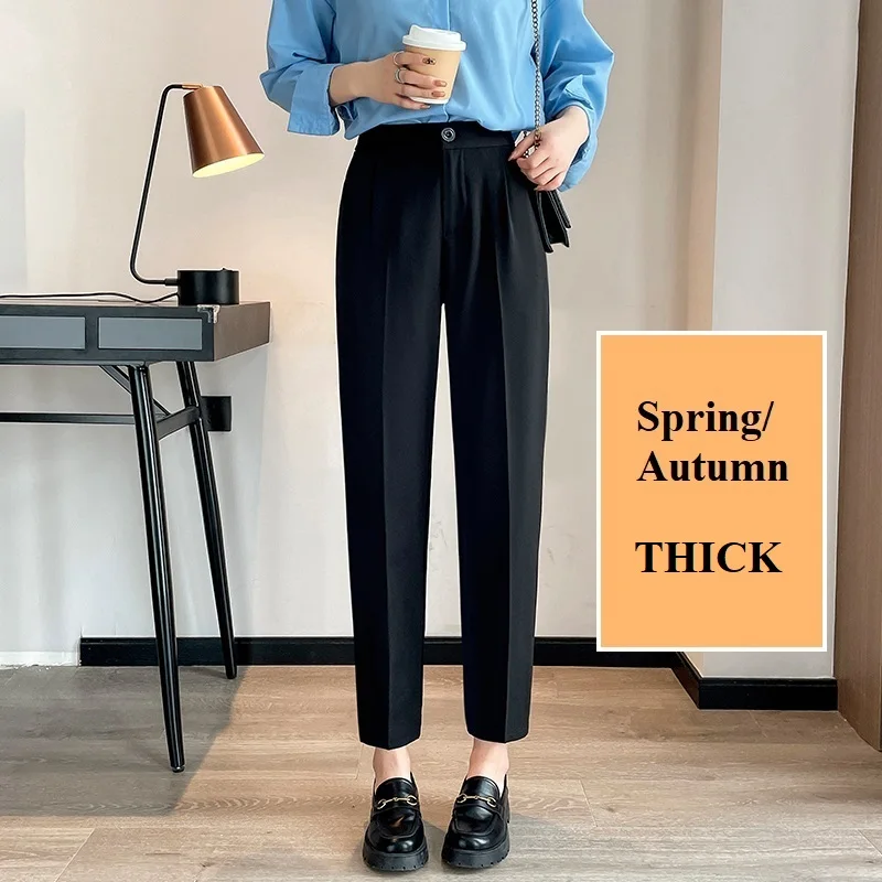 Pencil Pants Women Spring Summer Women Casual Formal Pants High Waist  Korean Fashion Office Lady Elegant Black Harem Suits Pants - AliExpress