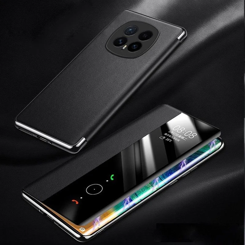 Clear Window View PU Leather Flip Case