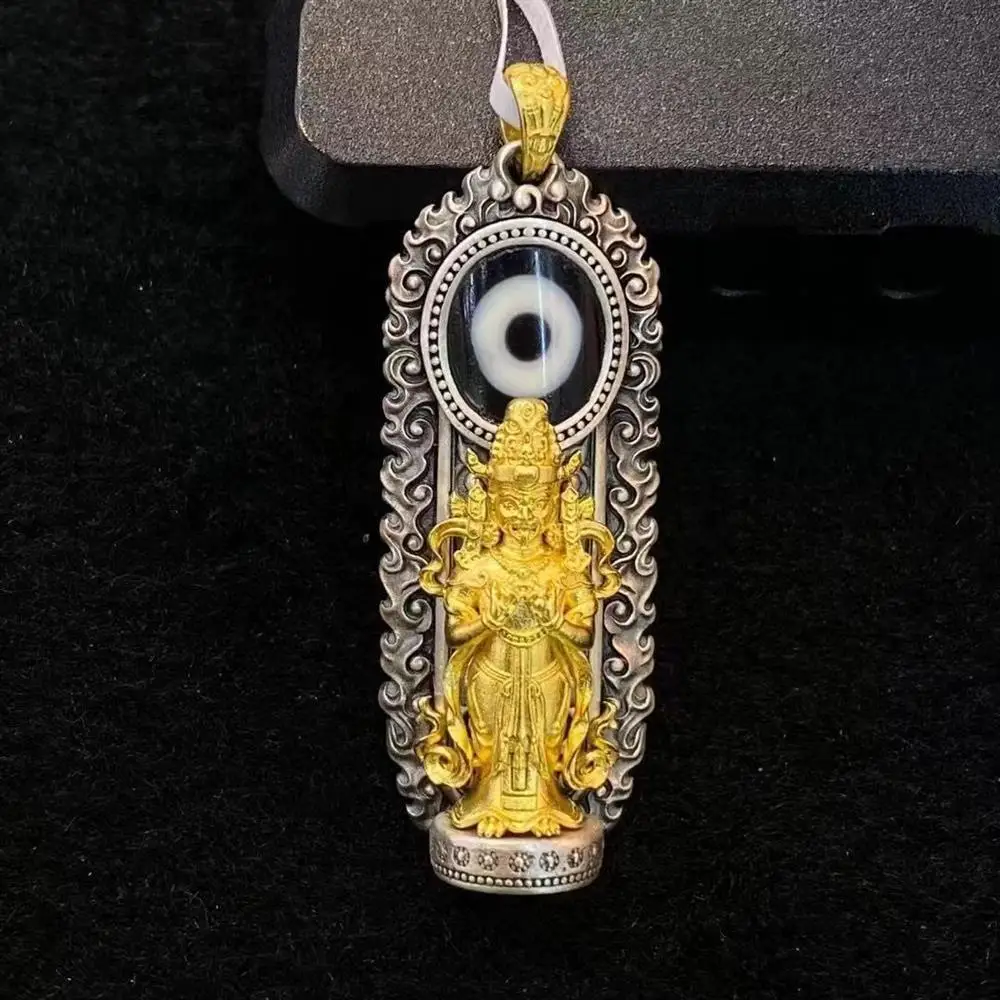 

Xizang antique bead pendant Zajilam God of Wealth