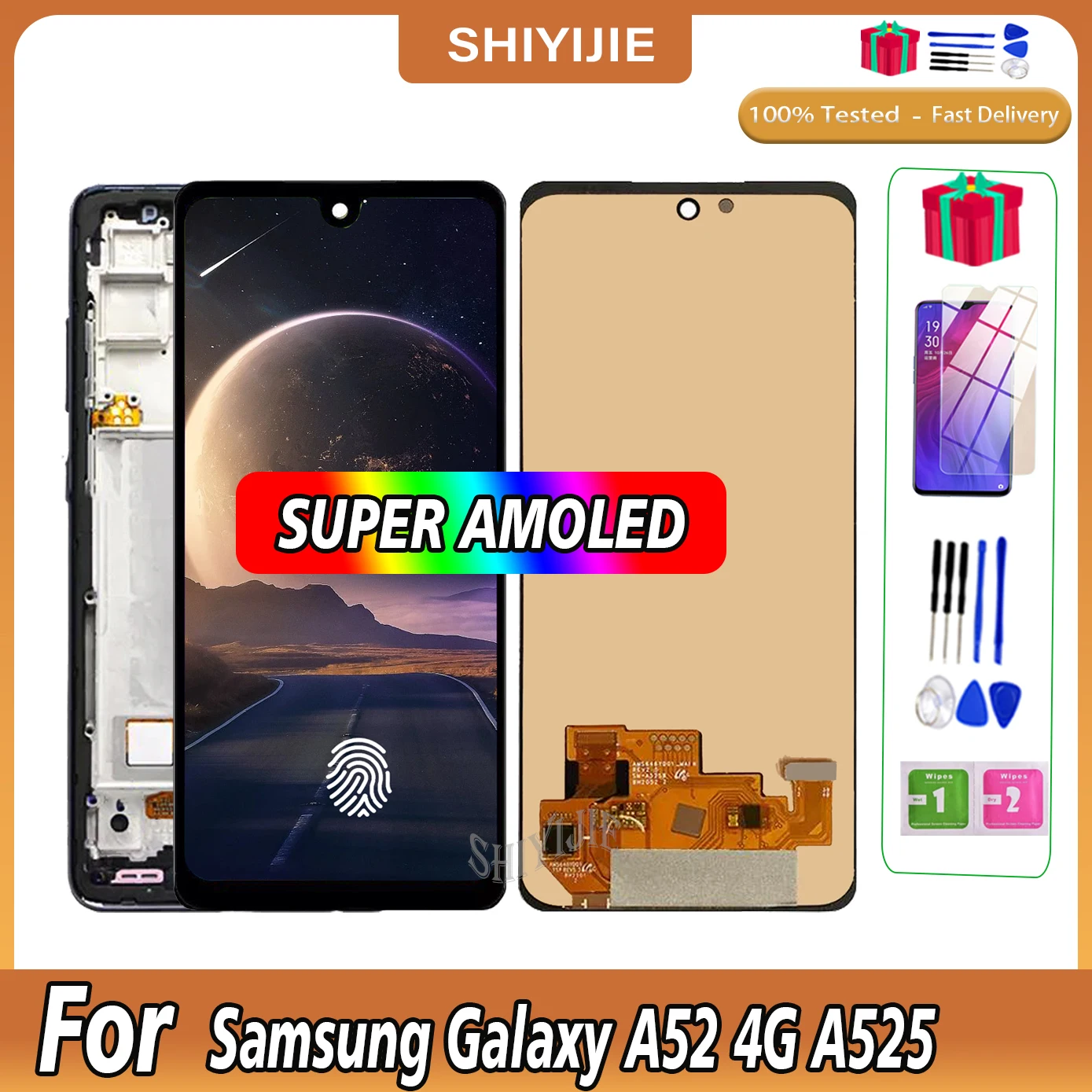 

6.5" Super AMOLED For Samsung A52 4G A525 SM-A525F SM-A525B Lcd Display Touch screen For Samsung Galaxy A525 525M A525F/DS LCD