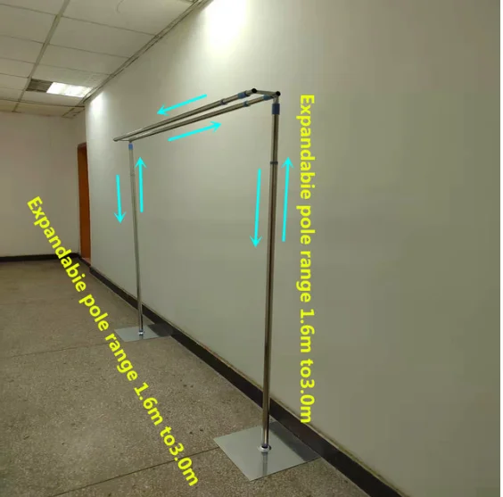 NEW Adjustable Double Crossbar Hangers Drape Backdrop Stands Portable