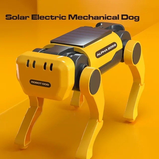 Solar Powered Electric Mechanical Dog Robot Science Technolog Educational Diy Assembly Toys Kids Intellectual Development Gifts