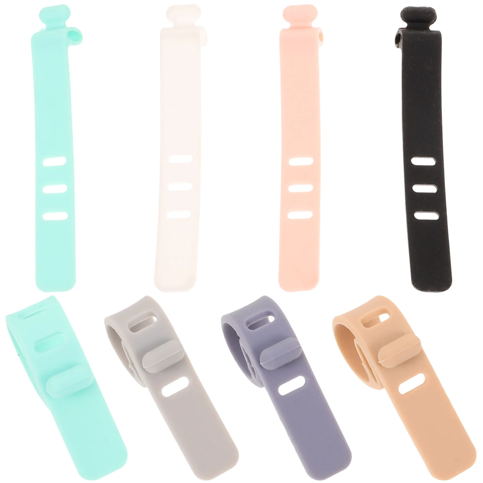 

8pcs Silicone Cable Ties Wire Ties Cord Strap Organizer Cable Organizing Tool