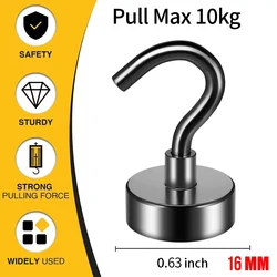Magnetic Heavy - Duty Hanging Hooks for Home, Kitchen, Workplace, Office (Black, Multiple Pack Sizes) (Pull Max 10kg)