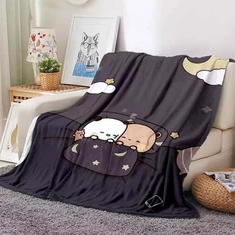 Cute Bubu and Dudu Series Blanket Cartoon Print Kids Warm Flannel Soft Comfortable Home Travel Blanket Bed Blanket Birthday Gift 6