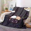 Cute Bubu and Dudu Series Blanket Cartoon Print Kids Warm Flannel Soft Comfortable Home Travel Blanket Bed Blanket Birthday Gift 6