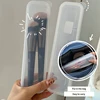 Makeup Brush Organizer Transparent With Cover Eyebrow Pencil Boxes Portable Women Cosmetic Storage Organizer Makeup Tools 4