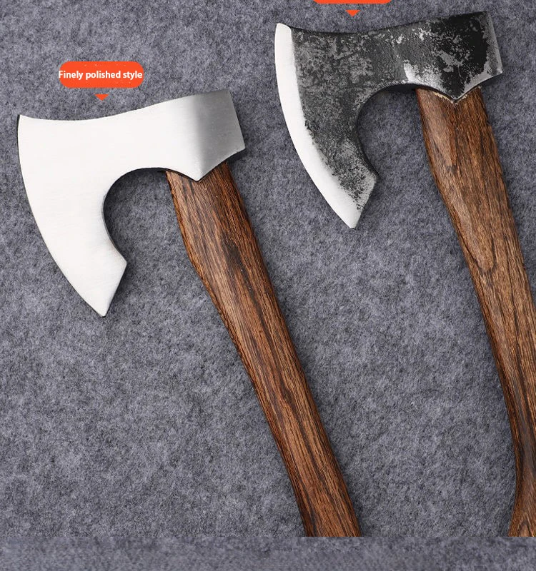Sea4d9567ac8a4f0f95fb25e6a9060cbat Portable outdoor camping hand axe - Hand-forged multi-functional wood-splitting and bone-chopping axe - Emergency battle axe Mallzona