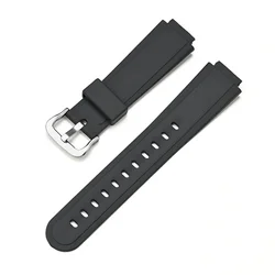 Black TPU Resin Watch Strap with Steel Pin Buckle - AW - 90H (Black silver)