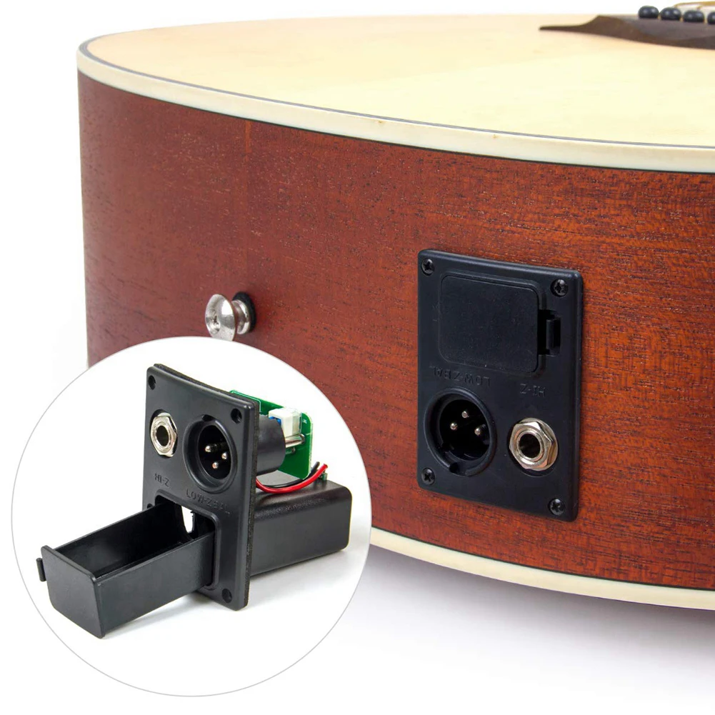 Guitar 5 Band EQ Preamp Set Automatic Tuning Amplifier Tuner Piezo Pickup Equalizer System Accessories Kits