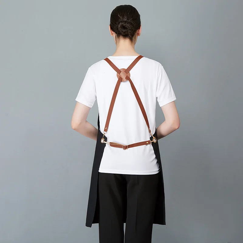 C844 Practical Multi Pocket Chef Apron Kitchen Home Cooking Apron Chef Coffee Shop Painting Manicure Aprons
