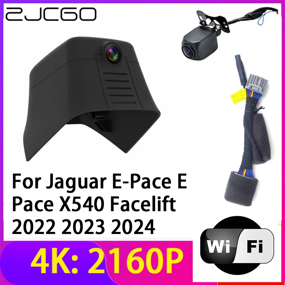 

ZJCGO 4K 2160P Dash Cam Car DVR Camera 2 Lens Recorder Wifi Night Vision for Jaguar E-Pace E Pace X540 Facelift 2022 2023 2024