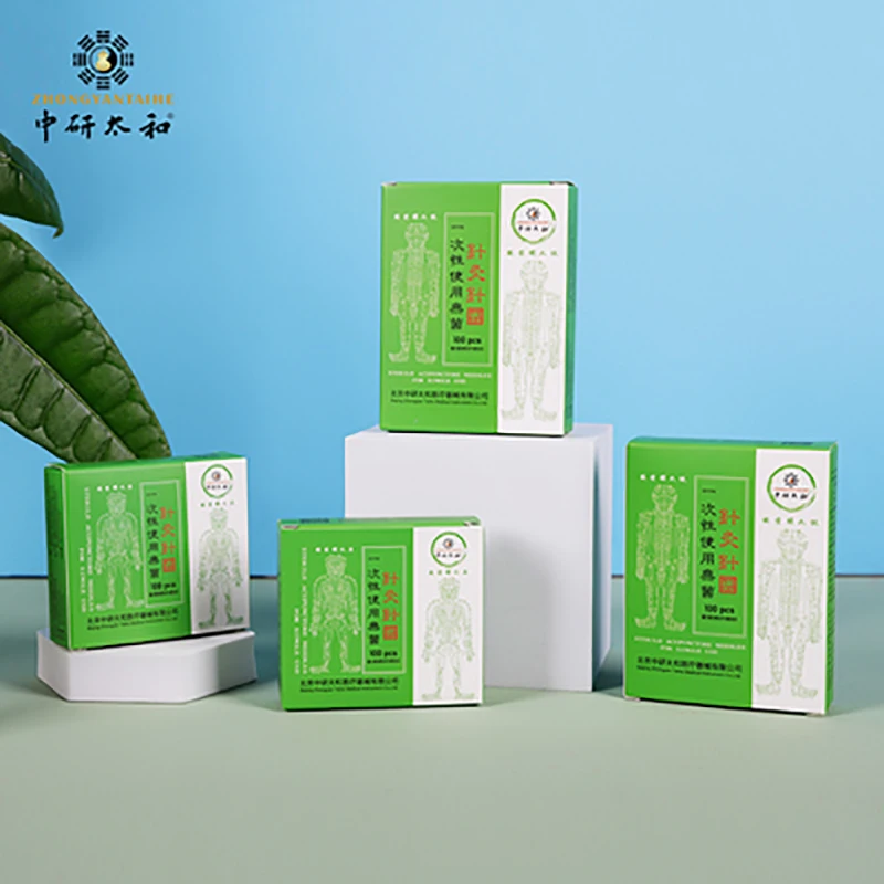 Disposable Acupuncture Needle 100 Pcs Disposable Copper Handle Acupuncture Needle Without Tube Sterile Sharp Needle Individual Package Tin Foil