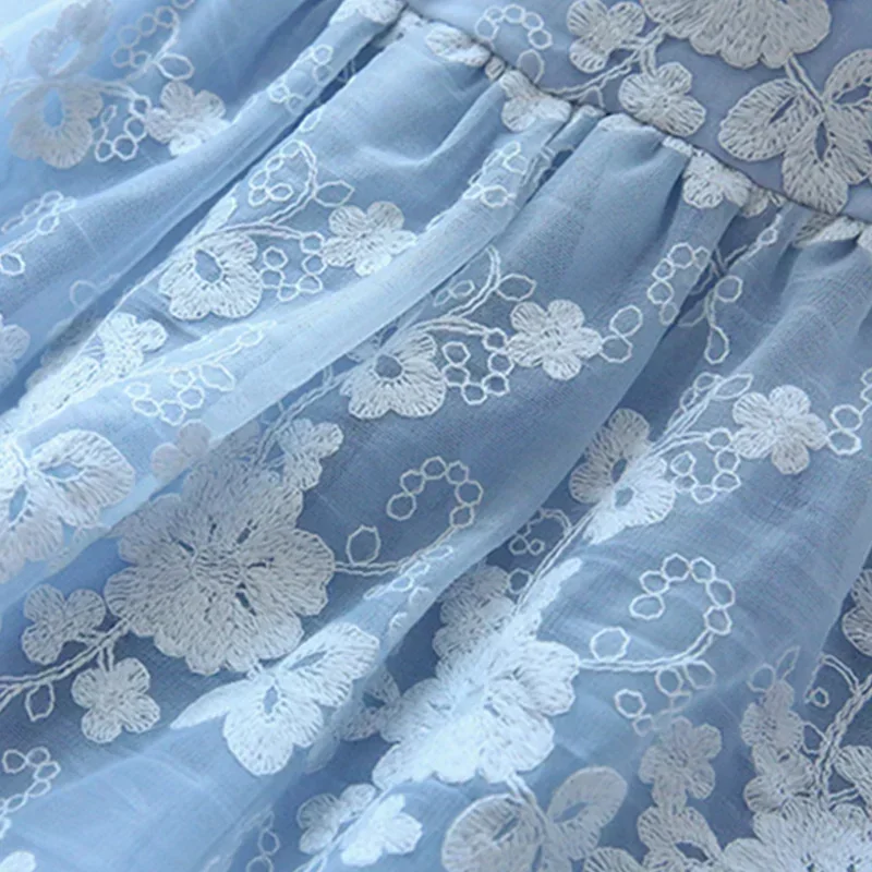 Girls Dress Embroidery Princess Party Autumn Spring Children Clothes Lace Vestidos for 3-8 Yrs Flower Kids Dresses girls dress princess costume