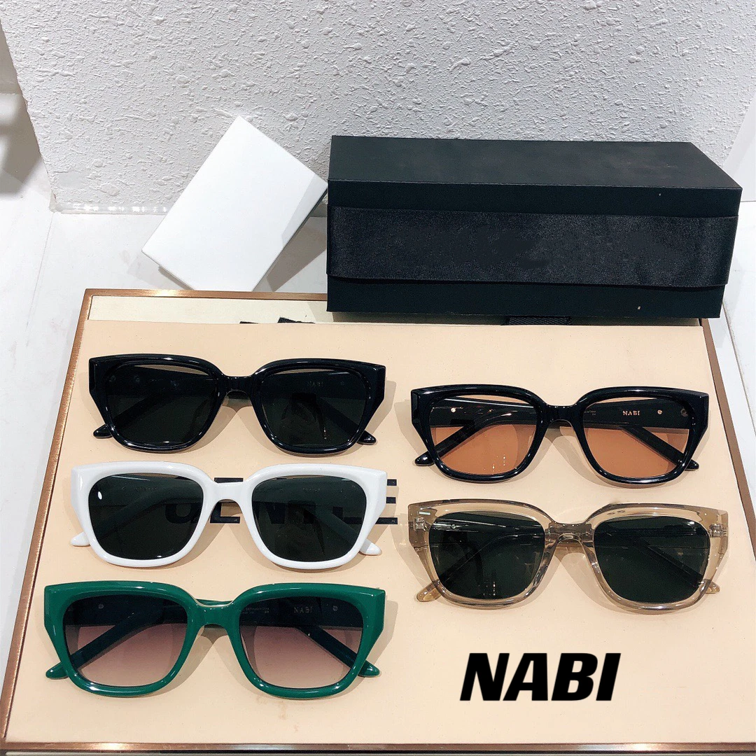 

2024 New GENTLE NABI Summer Beach Square Sunglasses Korea Brand Design GM Women Men Travel Drive Glasses UV400 Protection