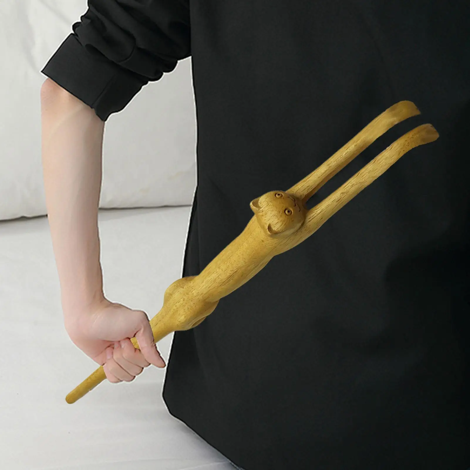 고양이 모양의 등 긁개 베이스우드 긴 손잡이 고양이 모양의 등 긁개 FunnyCat-Shaped Back Scratcher For CatLover