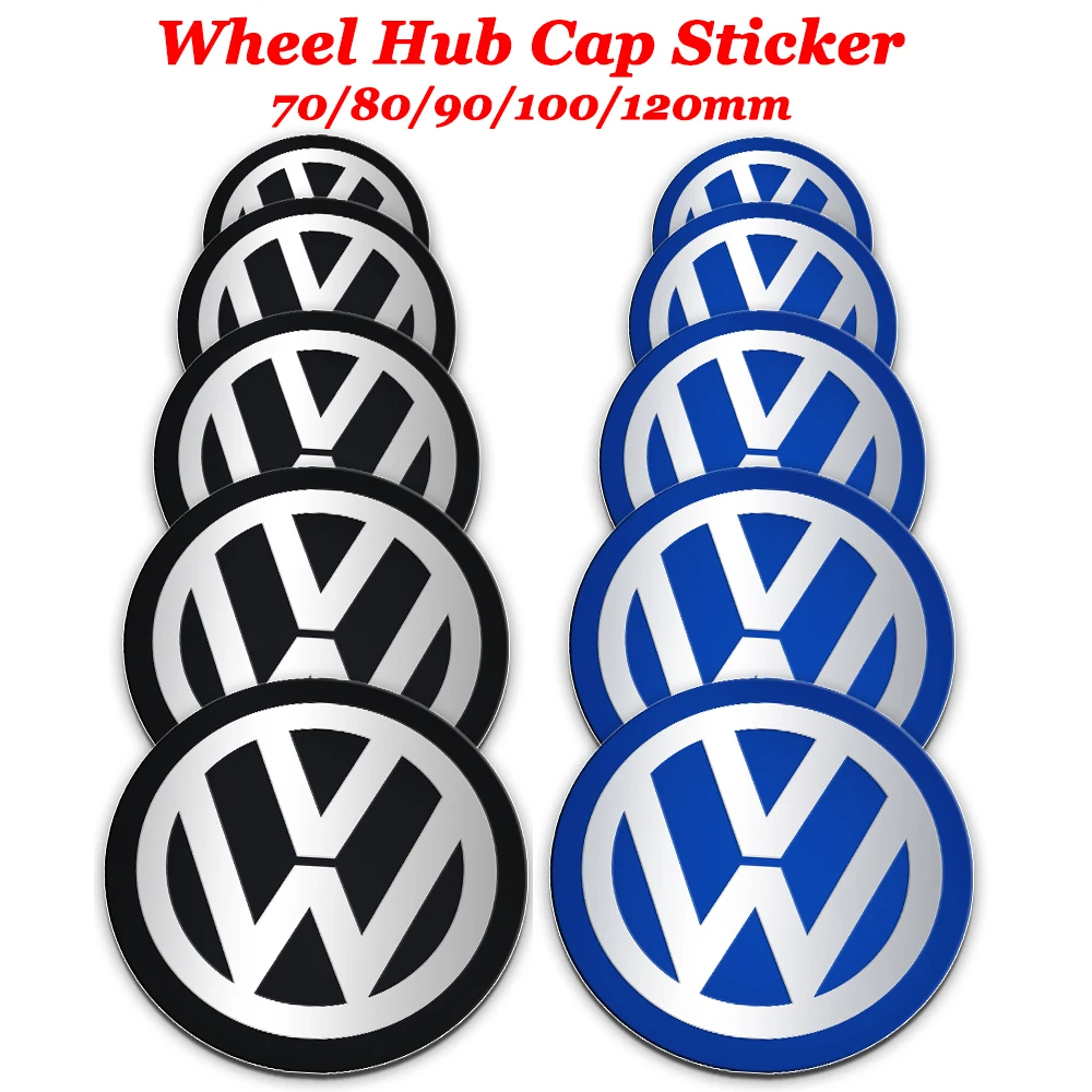 Wheel Center Hub Cap Sticker 70/80/90/100/120MM Car Styling Wheel Center Hub Cap Sticker Badge Decoration Auto Refit Accessorie For Volkswagen VW Emblem