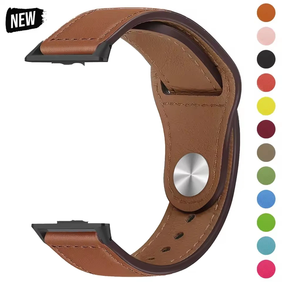 Premium Leather Strap Wristband for Smartwatches - Elegant Accessory Bracelet