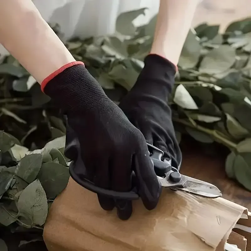 20/10/1Pairs Black PU Coated Work Gloves Non Slip Breathable For Factory Machinery Gardening Construction Outdoor Work 6