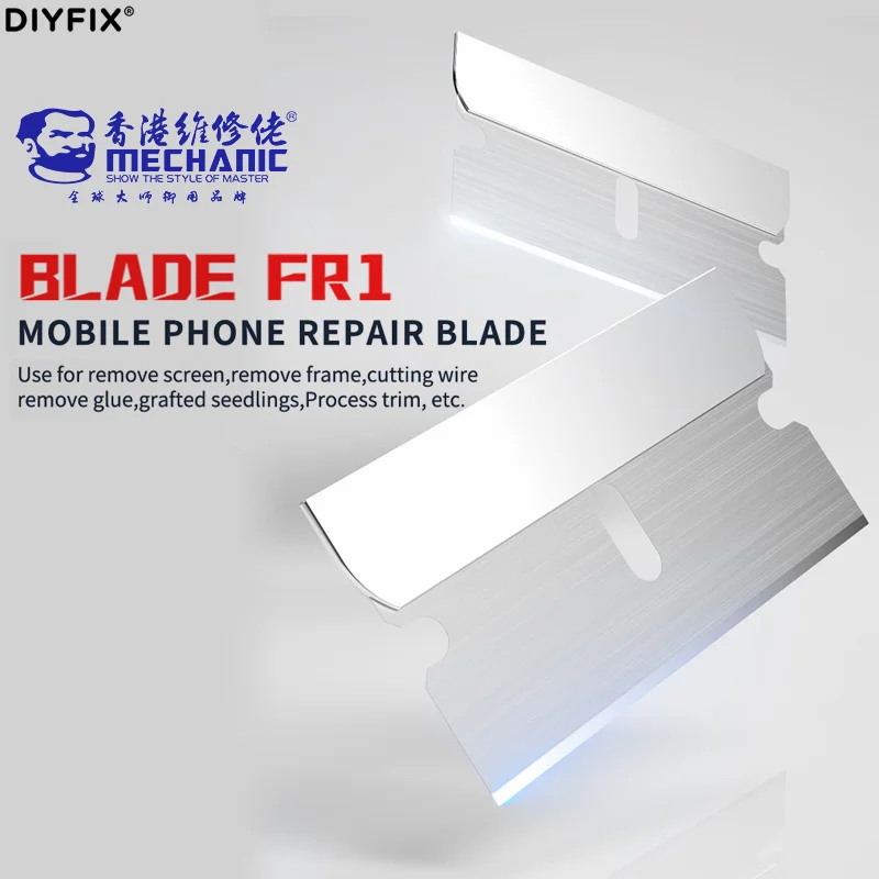 

Mechanic FR1 100 шт. ремонтные лезвия для детской чистки экрана OCA сухой клей поляризационный удаление печатной платы режущий нож Инструменты