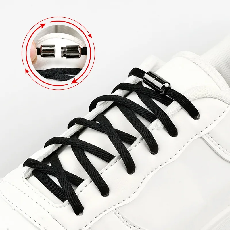 

Semicircle No Tie Shoelaces Elastic Shoe laces Sneakers shoelace Metal Lock Lazy Laces for Kids and Adult One size fits all shoe