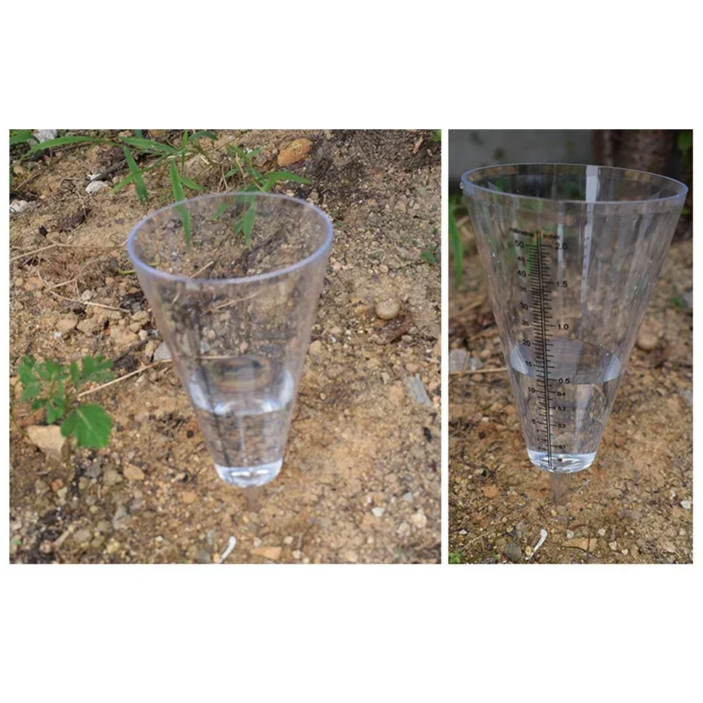1 Pcs Rain Meter 50mm Max Measure Range Cone Rain Cup Fence Deck Building Garden Plug-in Transparent Gauge