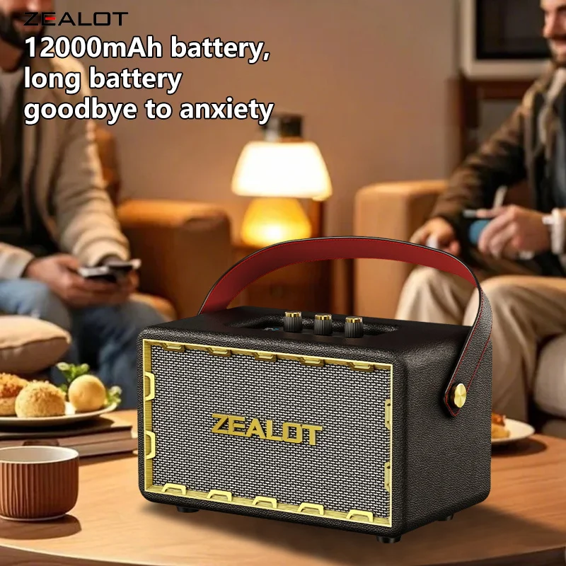 新品未利用　ZEALOT MT01 ワイヤレススピーカー ZEALOT-MT01 60W Wooden 24000mAh Super Loud Bass Vintage