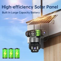 V380 15MP 4G SIM caméra solaire extérieure Triple objectif trois écrans Audio bidirectionnel suivi automatique caméra de sécurité CCTV Surveillance PTZ 2