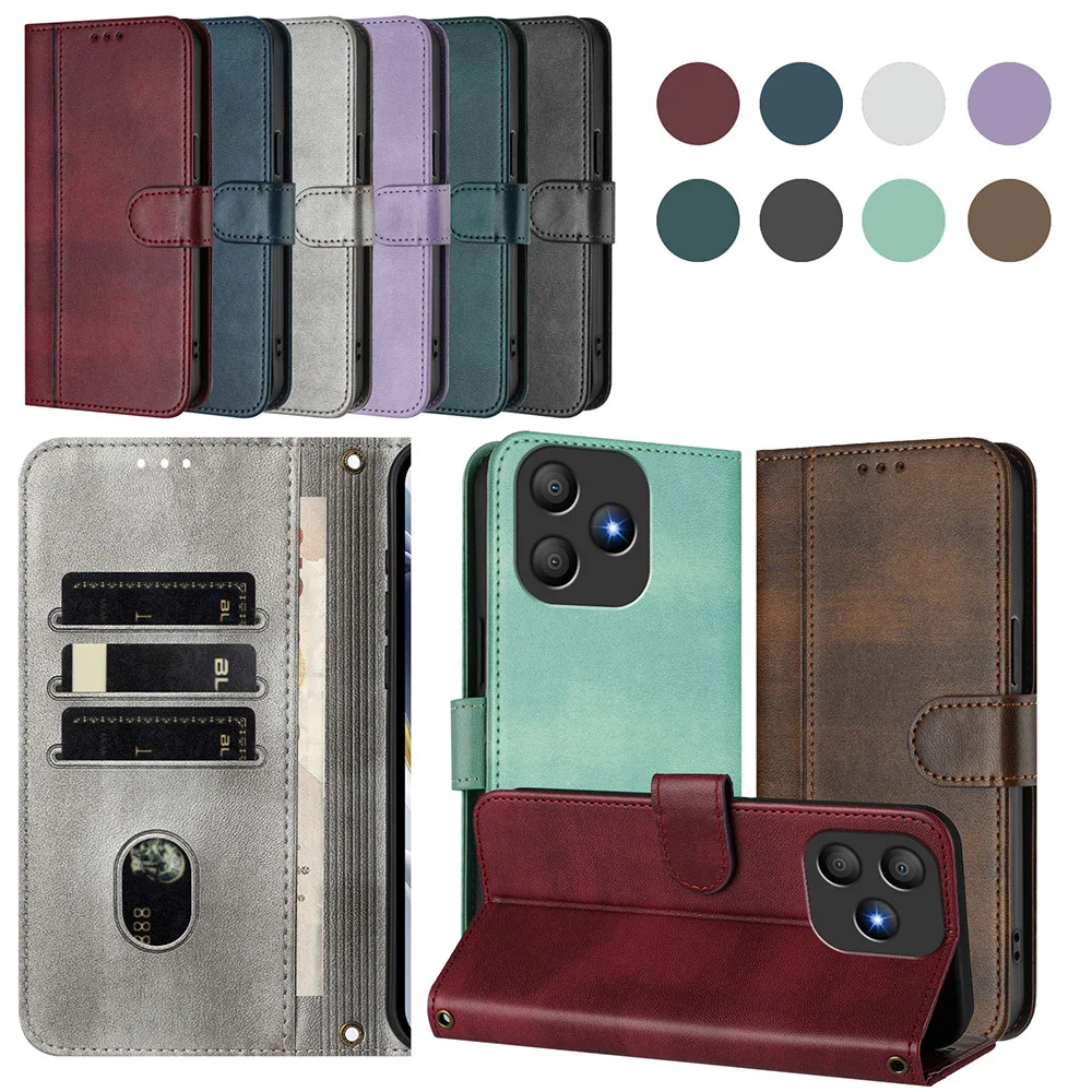 Retro Leather Flip Phone Wallet Case with Stand Cover