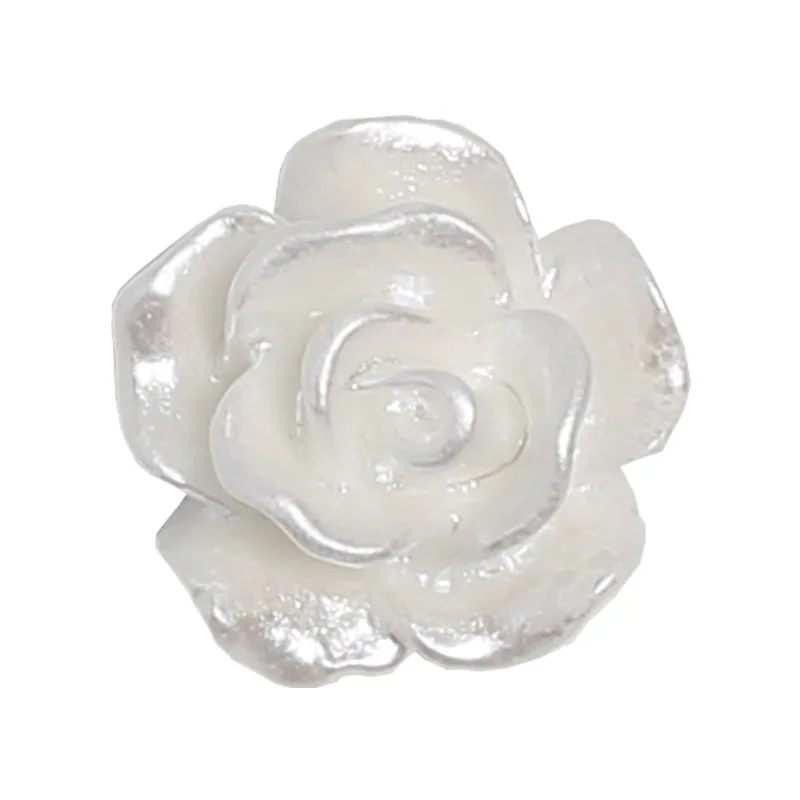 50pcs Cute New Resin Mini 3D White Plated Rose Nail Rhinestones Gems Glitter Nail Art Jewelry Manicure Nail Art Decorations 5