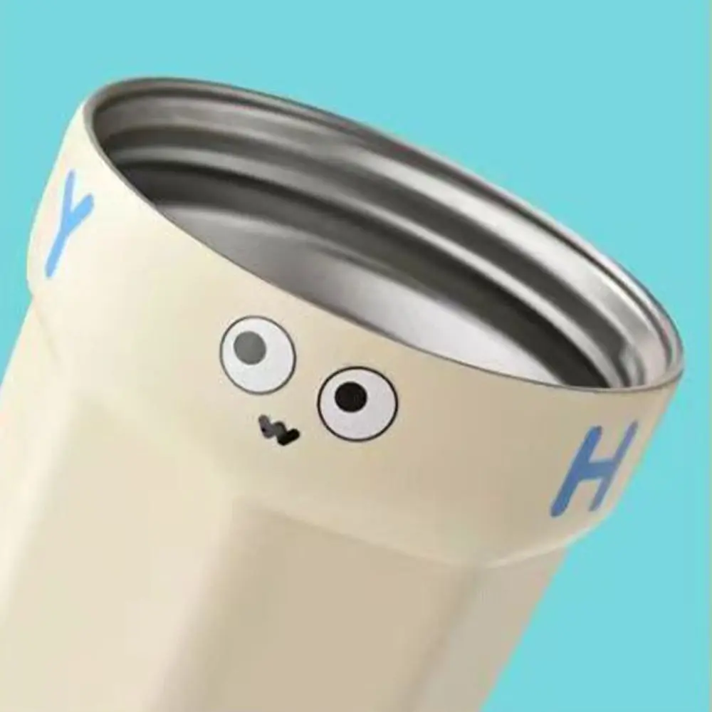 Drinkware 450ml Insulation Cup Cartoon Stainless Steel Thermal Flask Cute Coffee Mug Work