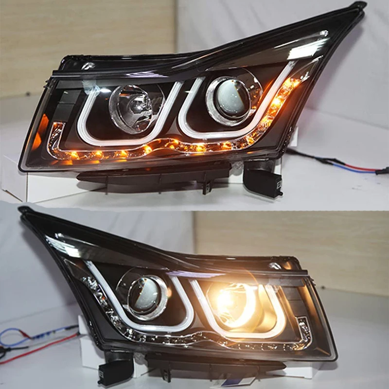 Faros-delanteros-de-Ojos-de-ngel-U-para-Chevrolet-Cruze-luz-delantera ...