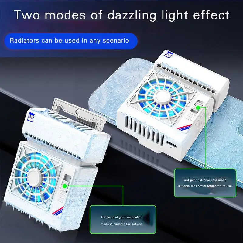 Phone Cooling Case Portable Cellphone Radiator Phone Cooler With 2 Modes Semiconductor Cooling Fan Quick Icing Cellphone