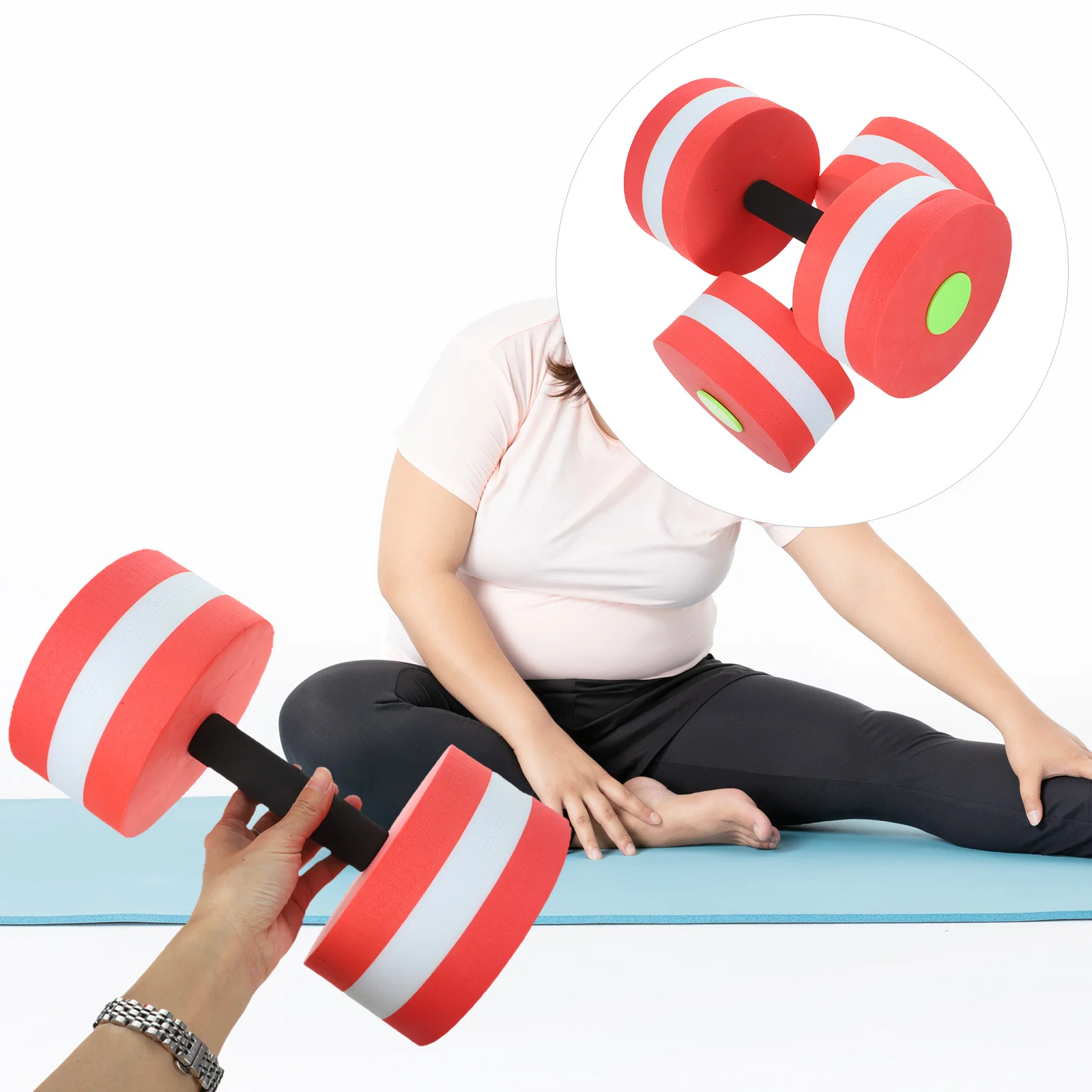 2 Pcs Water Aerobics Dumbbells EVA Floating Fitness Barbell Aquatic Barbells Swimming Equipment Lightweight