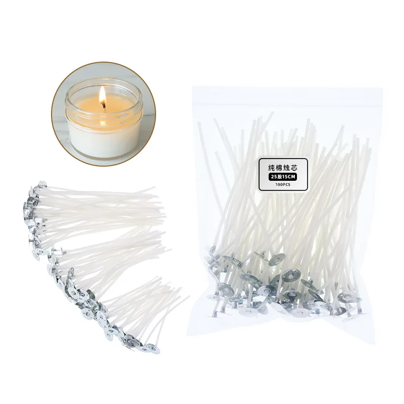 Pre Waxed Candle Wicks for Candle Making With Sustainers 10-15