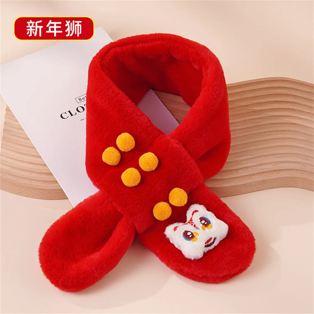 Autumn Winter Soft Plush Children Scarf Cute Cartoon Girl Baby Thick Warm Scarf Outdoor Kids Neckerchief Baby Accessories