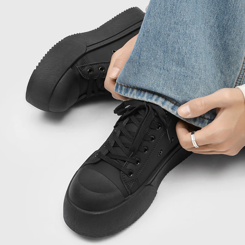 2026 Men Height Increasing High Top Platform Sneakers 8 Cm Elevator Wear-Resistant Korean Street Shoes Zapatillas Deporte 4