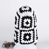 Autumn Winter Balaclava Hats for Women Handmade Crochet Knitted One-Piece Beanies Retro Floral Square Woolen Caps Earflap Bonnet 6