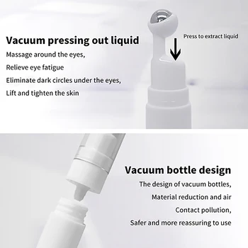 Small Portable Airless Pump Jars Empty Refillable Eye Cream Roller Bottle Serum Lotion Essential Oil Cosmetic Storage Container - Thumbnail 2