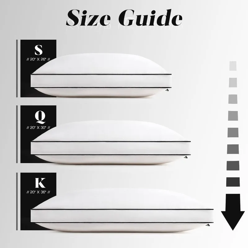 Feather Down Pillows Queen Size Set of 2, Luxury Hotel Collection Bed Pillow 2 Pack, Down Surrounded Gusseted Pillows 20x30 4