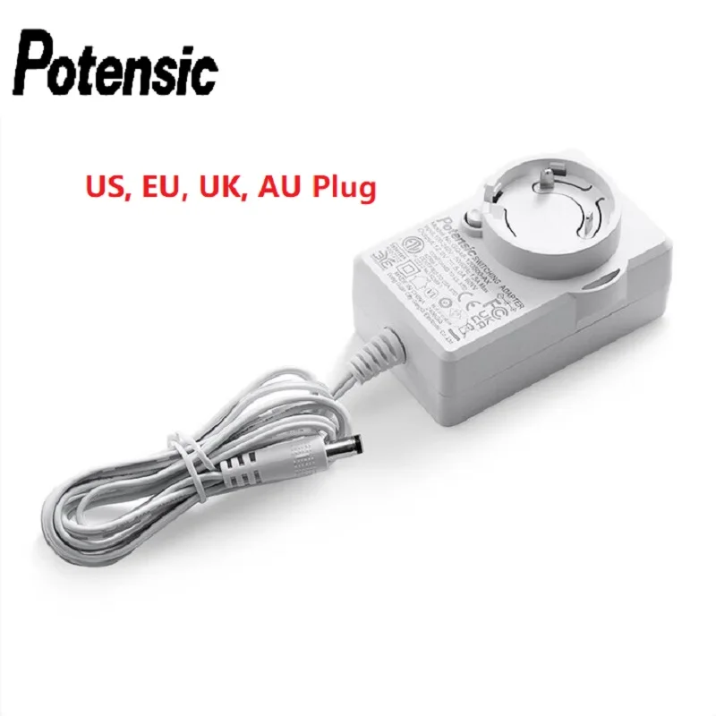 Chargeur de batterie pour drone avec prises UE, US, UK et AU, sur fond blanc.