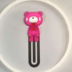 Vibrant Bear Figurine Bookmarks - Whimsical Accessories (Rose pink)