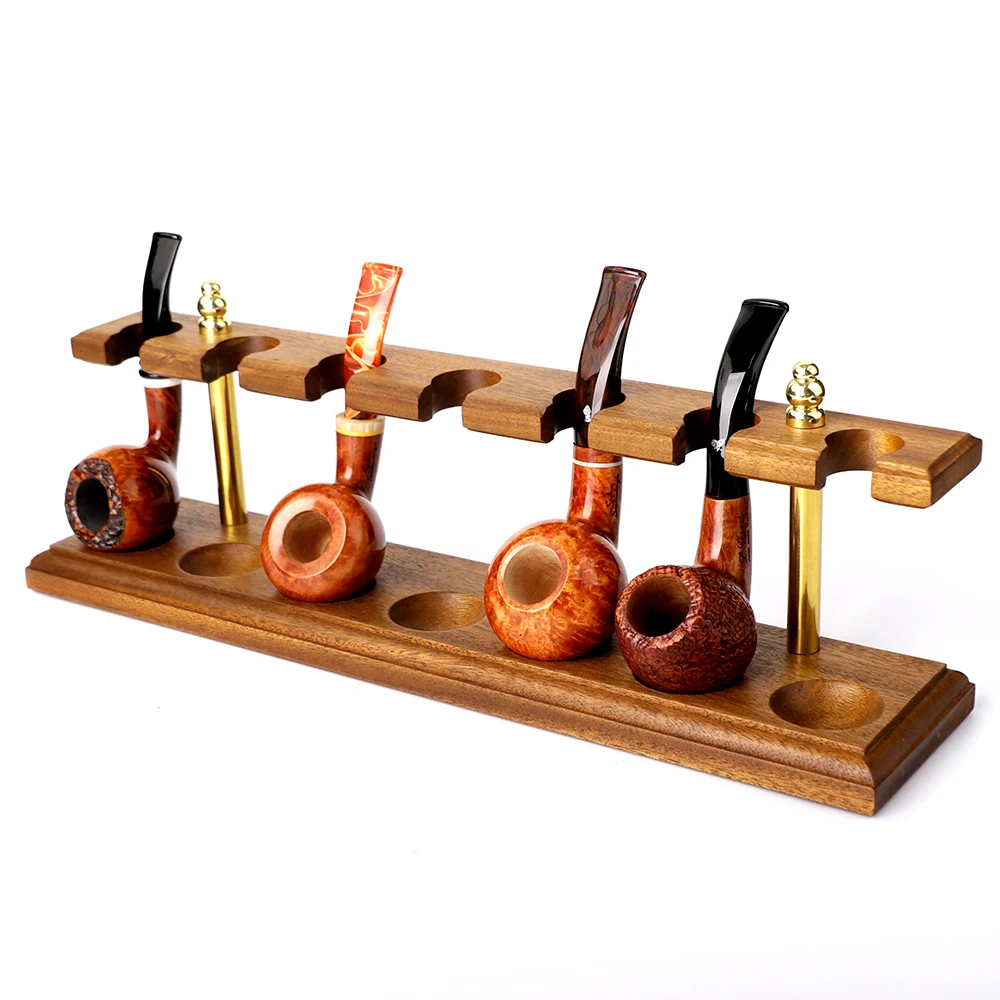 Jibill 7-position wooden rack for tobacco pipes, natural walnut rack, Father's Day gift, collection display of wooden pipes 2