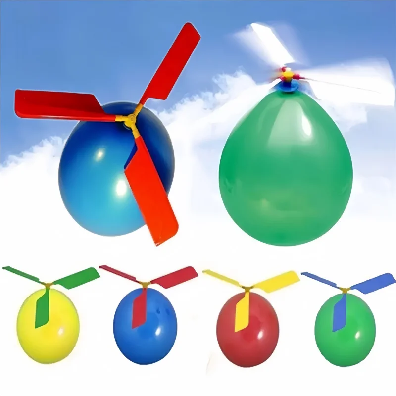 5Pcs Helicopter Balloons Kids Outdoor Funny Balloon Set Educational Toys Handmade Science Experiment Materials Random Colour 3