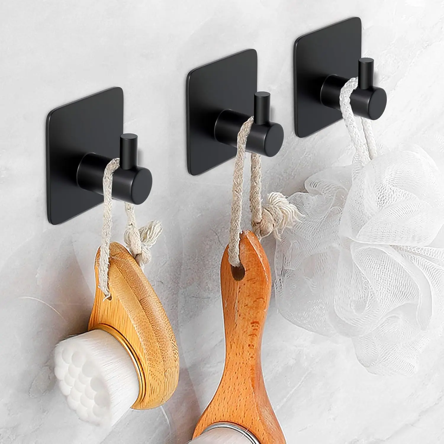 4 Pcs Stainless Steel Sticky Hooks Heavy Duty Wall Hooks Towel Hanger Wall Holder Waterproof For Hanging Coat, Hat,robe Hook
