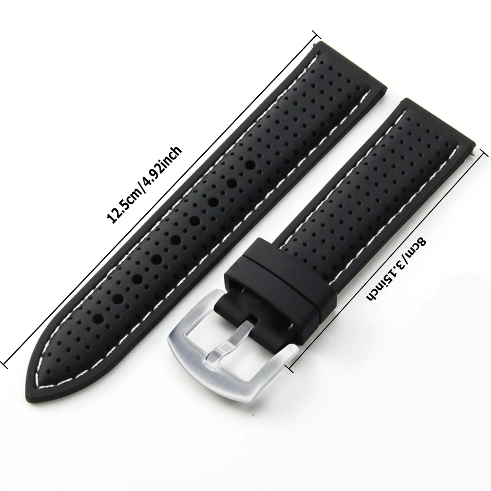 Breathable Soft Silicone Sports Watchband Strap - Universal Size Smartwatch Accessory