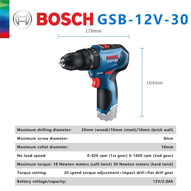 Bosch Professional in Cordless Electric Impact Drill GSB 12V
