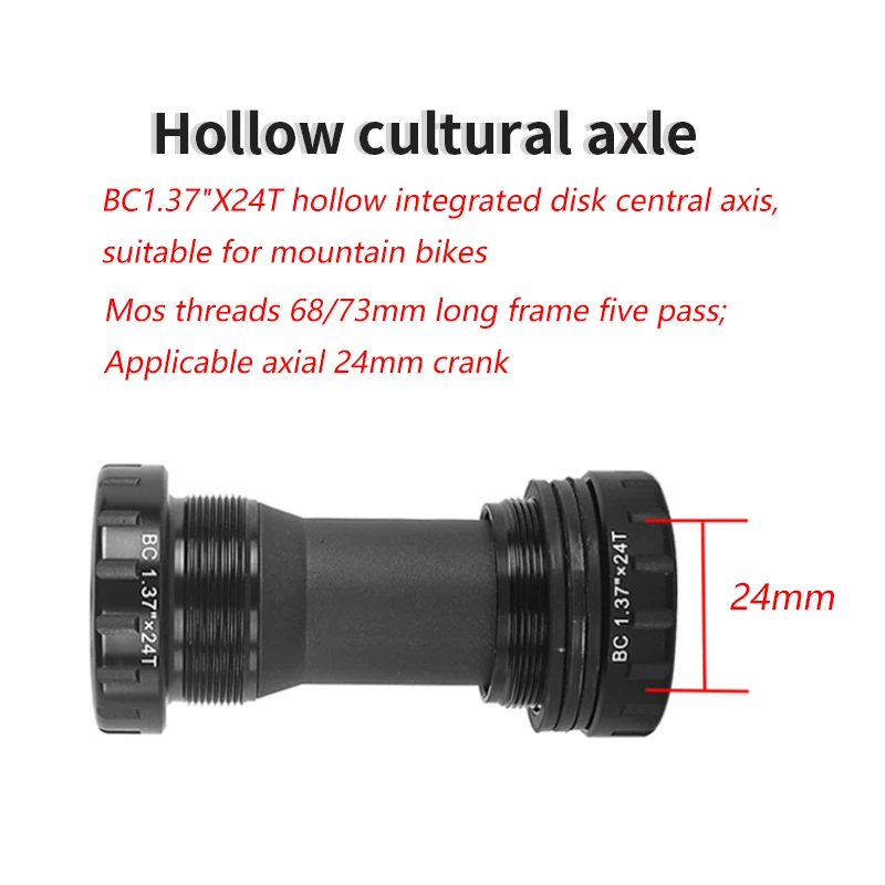 ROCKBAO Bike Crankset 104BCD 170mm MTB Hollow integrated Chainring 32/34/36/38T Mountain Bicycle Crank Bottom Bracket